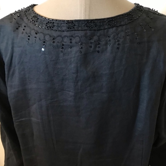 Ladies Black Tunic with Beading - Picture 3 of 6